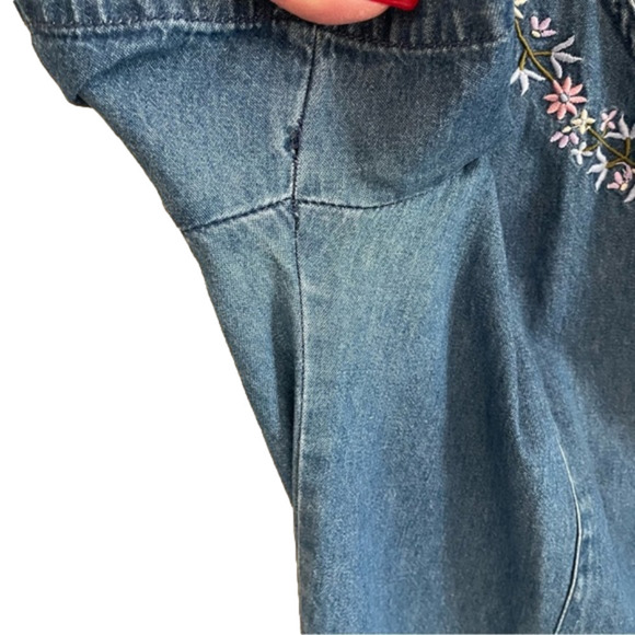 Women's Blue Denim Maxi Dress - Picture 9 of 11